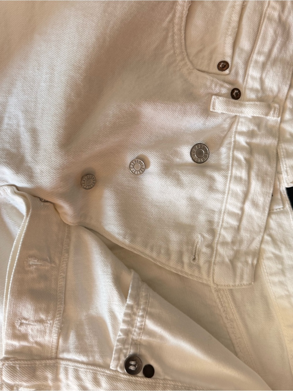 Agolde White Criss Cross High-Rise Jean Shorts - Picture 3 of 5